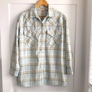 Levi's Women's Dylan Flannel Plaid Shirt Size M